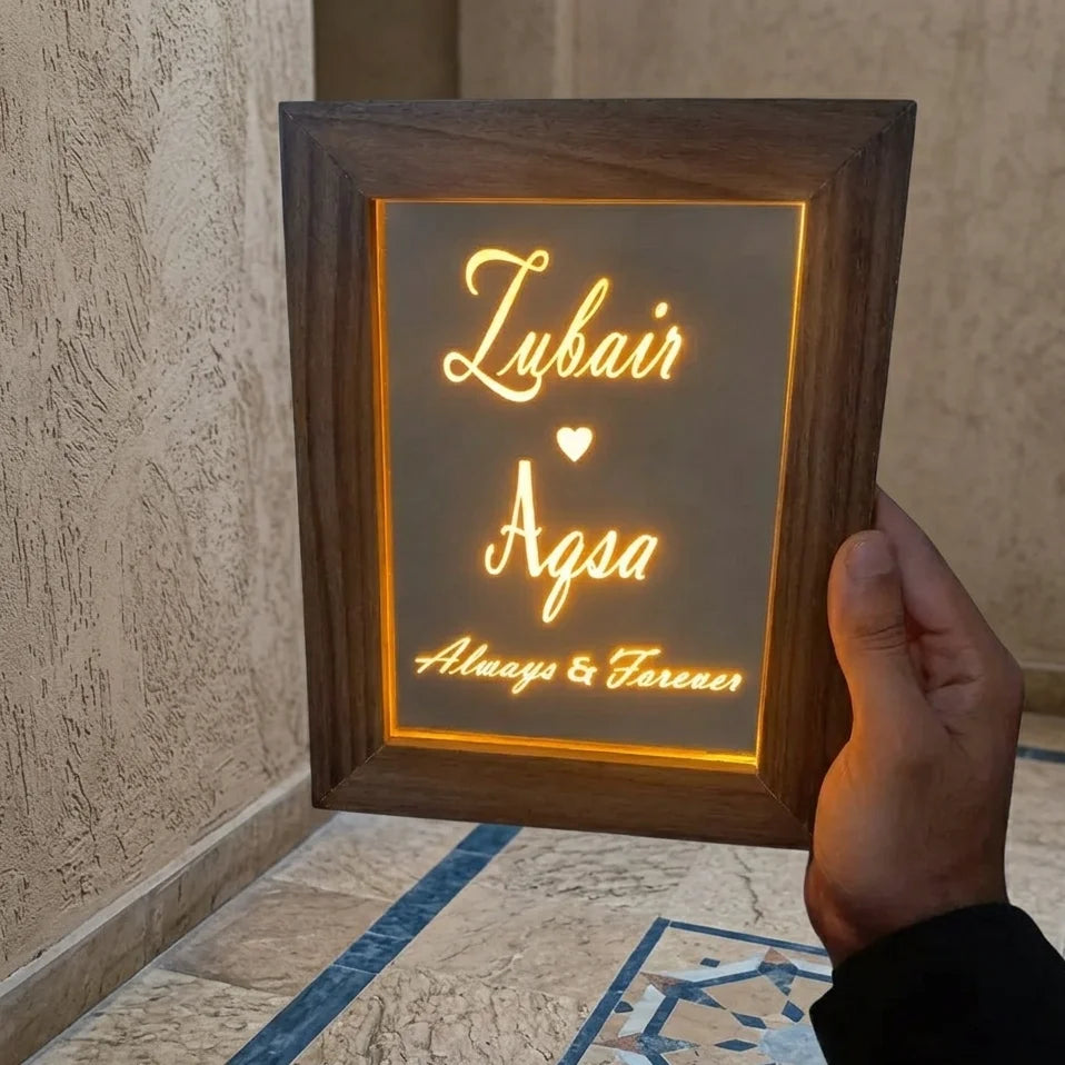 3d customized Name Lamp Frame for Table and wall | Always & Forever Edition | NL10 Gifts Creator