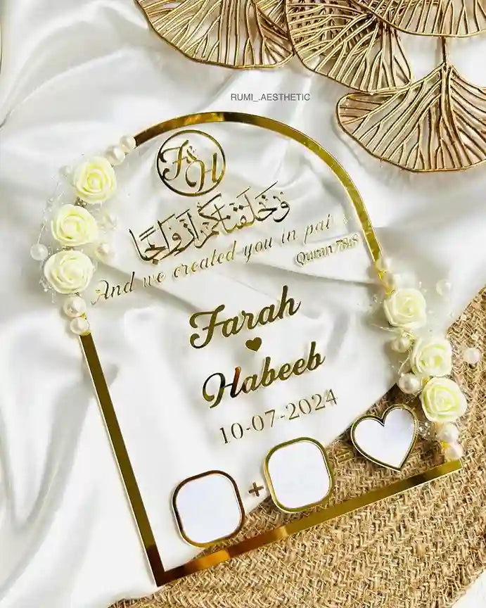 Customized Nikkah Thumb Frame for special day NP04 Gifts Creator