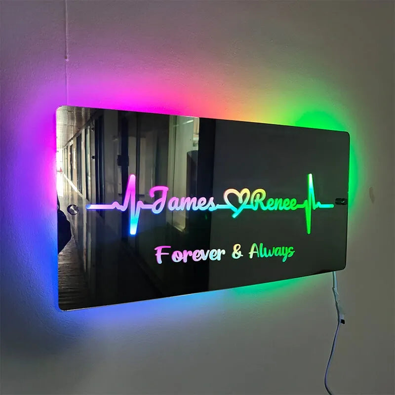 Customized Name RGB Golden Acrylic Wall Light for Birthday & Wedding Room I RGB 1 Gifts Creator