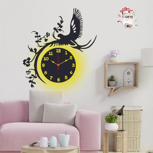 3D Wooden Bird Style Wall Clock | C1 Gifts Creator