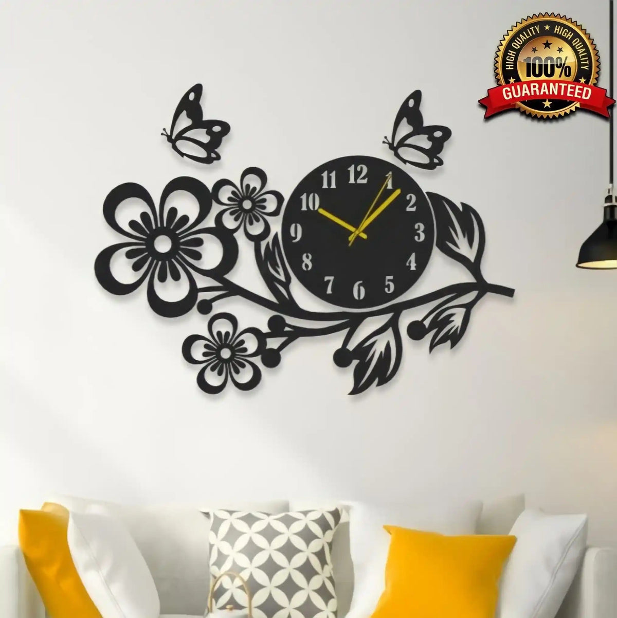 High quality Wooden wall clock | Flower shaped wall clock | flower shaped wooden wall clock| C16 Gifts Creator