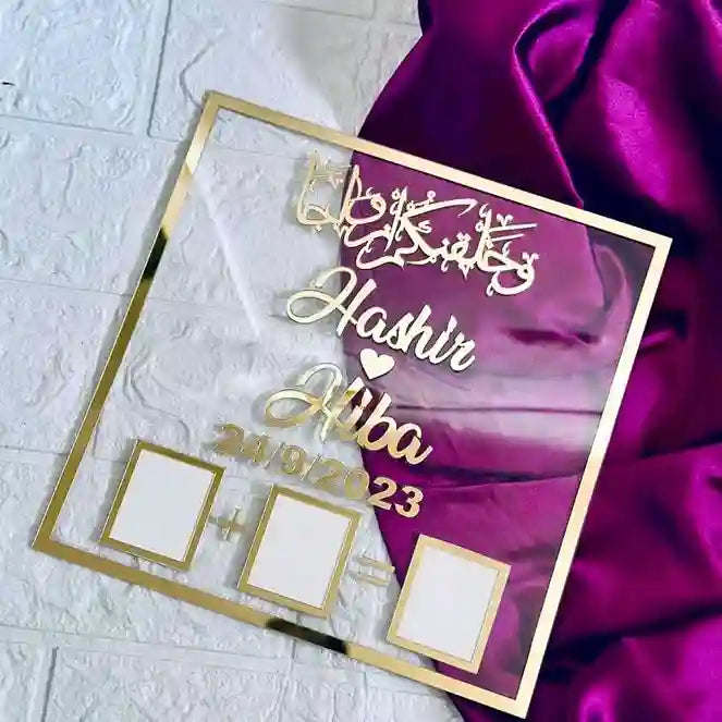 Fancy Nikah Plates in acrylic for Wedding Gifts Creator