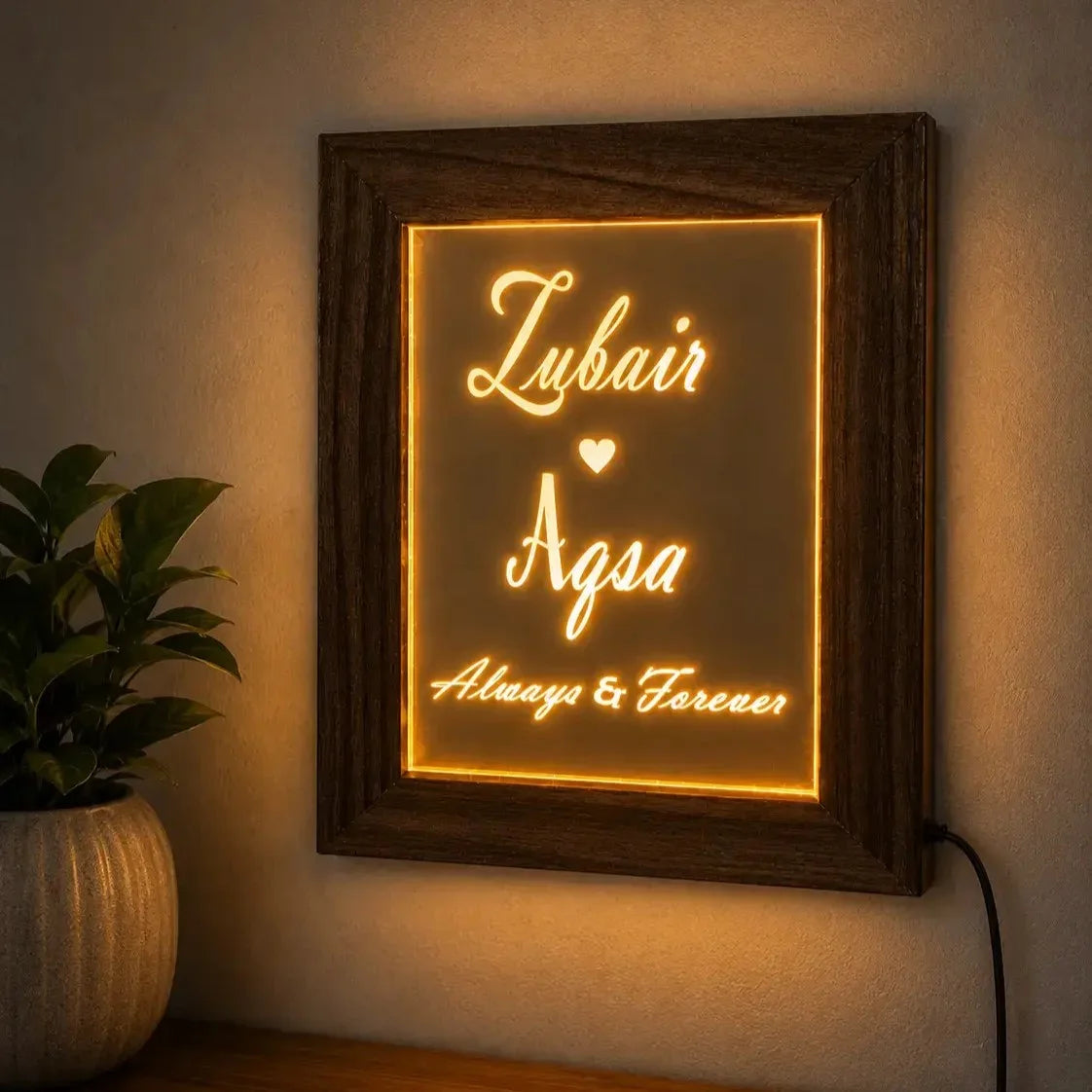 3d customized Name Lamp Frame for Table and wall | Always & Forever Edition | NL10 Gifts Creator