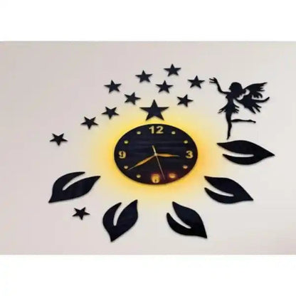 Leaf and Star Wooden 3D Wall Clock | C22 Gifts Creator