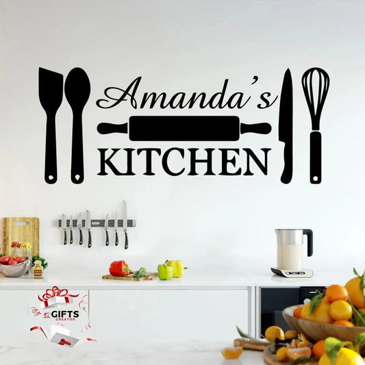 Wooden Customised Kitchen Name Wall Sticker| WA05 Gifts Creator