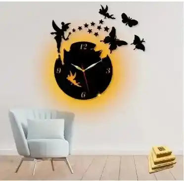 3D Fairy Clock with butterflies and Light and Fairy style | C7 Gifts Creator