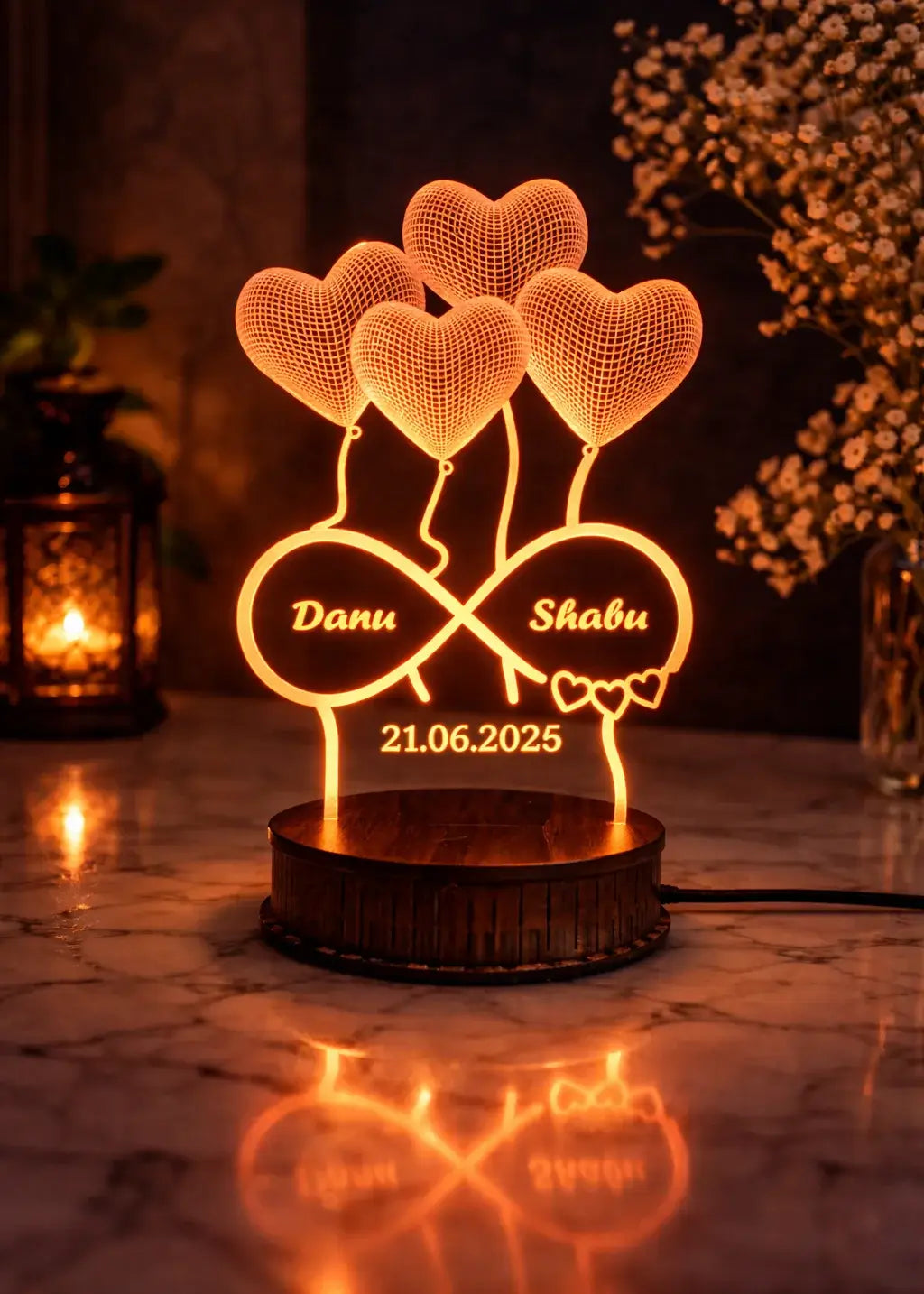 Customized Name 3D Illusion Lamp | Artistic Personalized LED Night Light Gift Gifts Creator