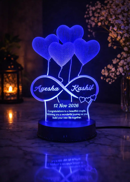 Customized Name 3D Illusion Lamp | Artistic Personalized LED Night Light Gift Gifts Creator