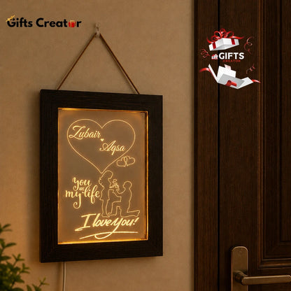 Personalized LED Couple Name Lamp – USB Powered | 7x9 Inches