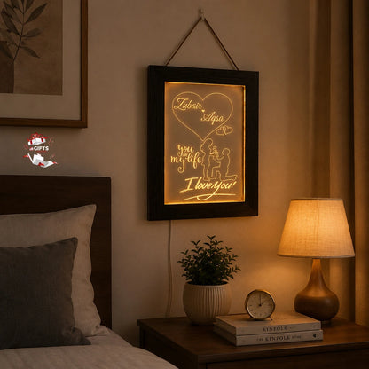 Personalized LED Couple Name Lamp – USB Powered | 7x9 Inches
