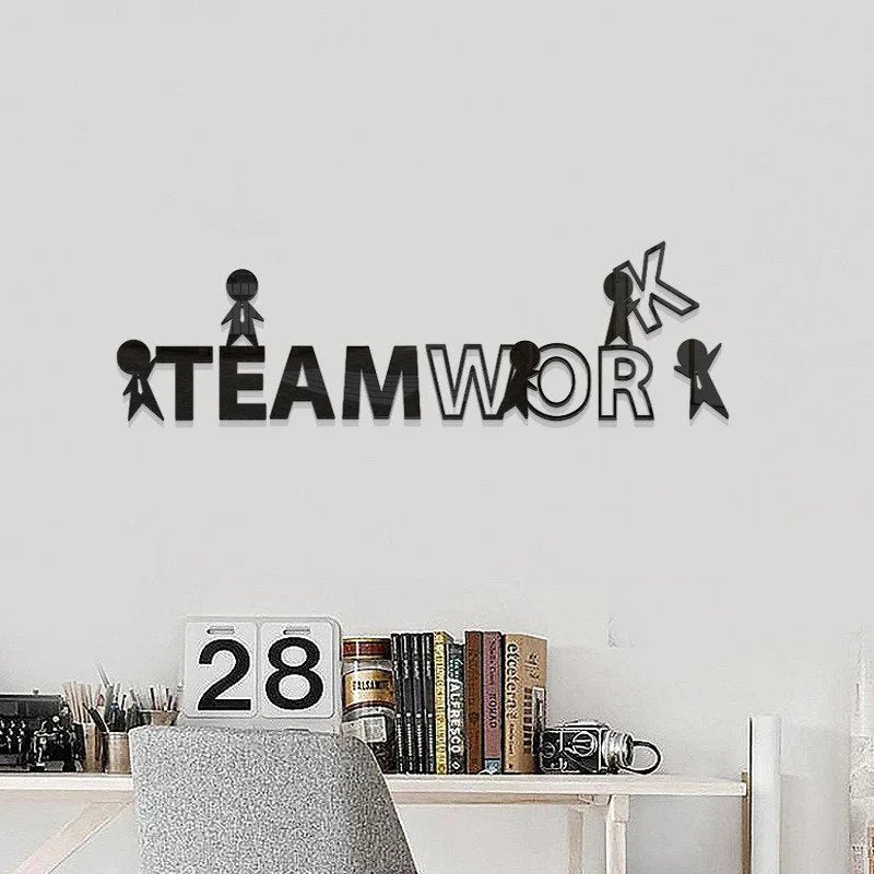 3D Teamwork Acrylic Wall Decor – Motivational Office & Home Wall Art Gifts Creator