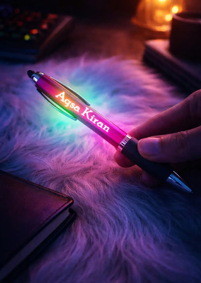 RGB Customized Name Pen – Personalized LED Glow Metal Pen | Premium Gift Gifts Creator