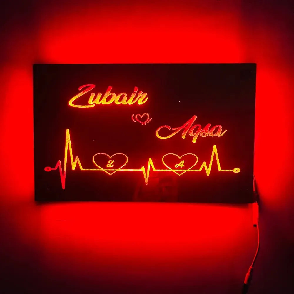 Customized Name RGB Golden Acrylic Wall Light for Birthday & Wedding Room I RGB6 Gifts Creator