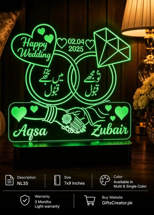 Tu Mujhe Qabool — Personalized 3D Illusion Lamp | NL35 Gifts Creator