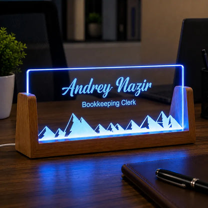 Personalized LED Acrylic Name Office Table Lamp | USB Powered  | NL61 Blue