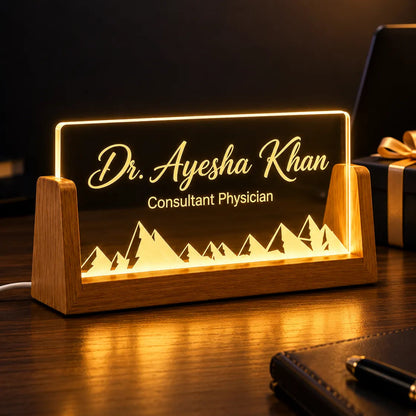 Personalized LED Acrylic Name Office Table Lamp | USB Powered  | NL61