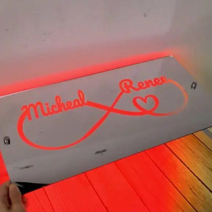 Customized Name RGB Golden Acrylic Wall Light for Birthday & Wedding Room I RGB 2 Gifts Creator