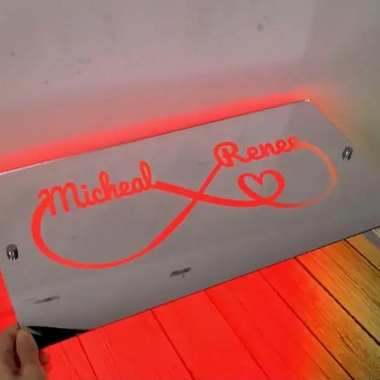 Customized Name RGB Golden Acrylic Wall Light for Birthday & Wedding Room I RGB 2 Gifts Creator