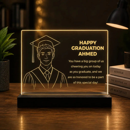 Customized Graduation 3D Acrylic LED Lamp | Personalized Name & Message Gifts Creator