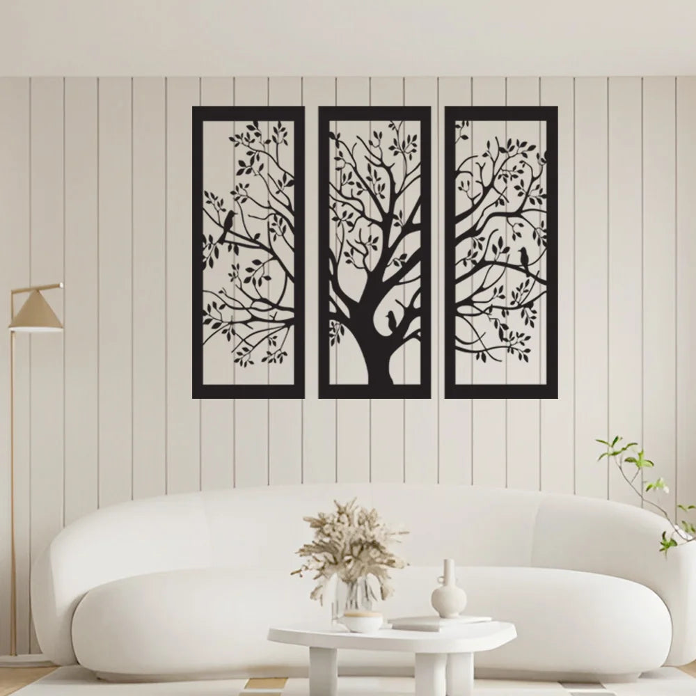 3 Piece Wooden Tree of Life Wall Art Set | Premium Wood Wall Decor Gifts Creator