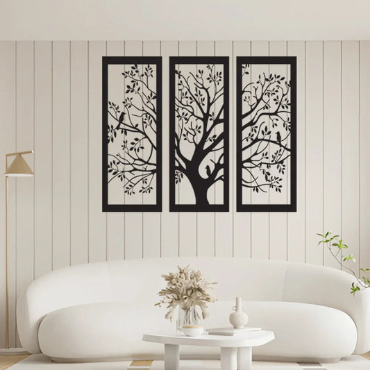 3 Piece Wooden Tree of Life Wall Art Set | Premium Wood Wall Decor Gifts Creator