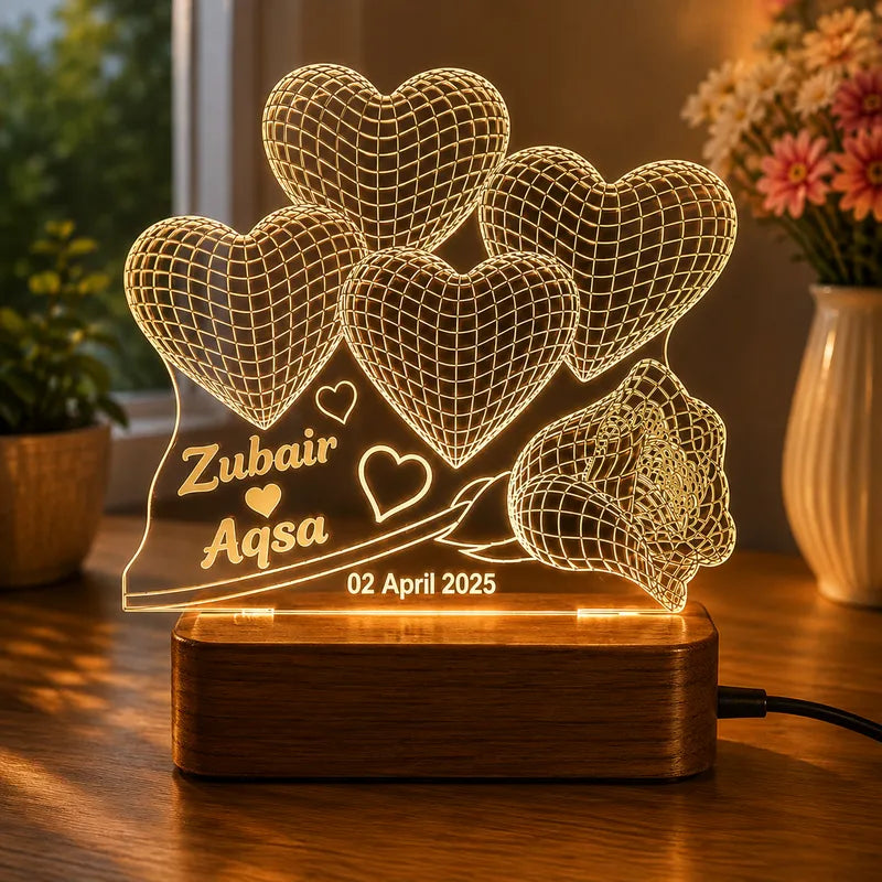 Herat & Rose 3D costumized illusion lamp | NL54