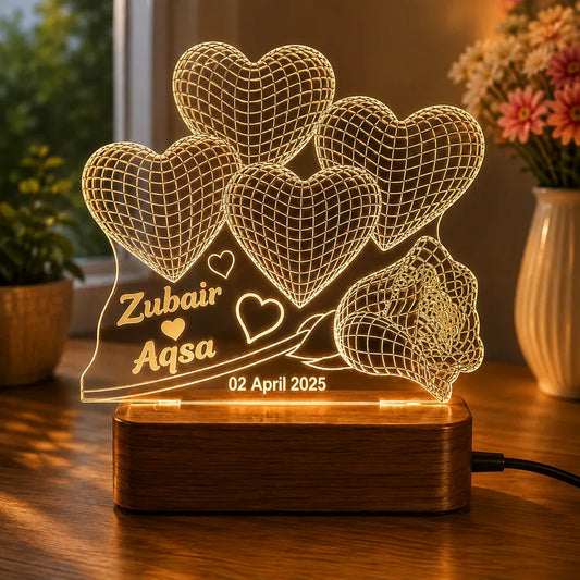 Herat & Rose 3D costumized illusion lamp | NL54