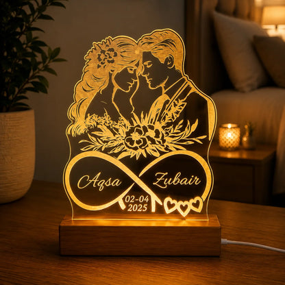 Customize Name 3d illusion Couple Table Lamp | NL42