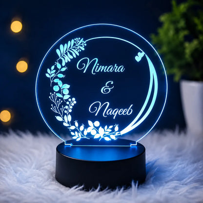 Customize 3D Illusion Romantic Couple Name Lamp | NL03