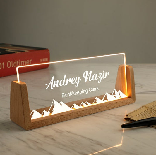 Personalized LED Acrylic Name Office Table Lamp | USB Powered  | NL61