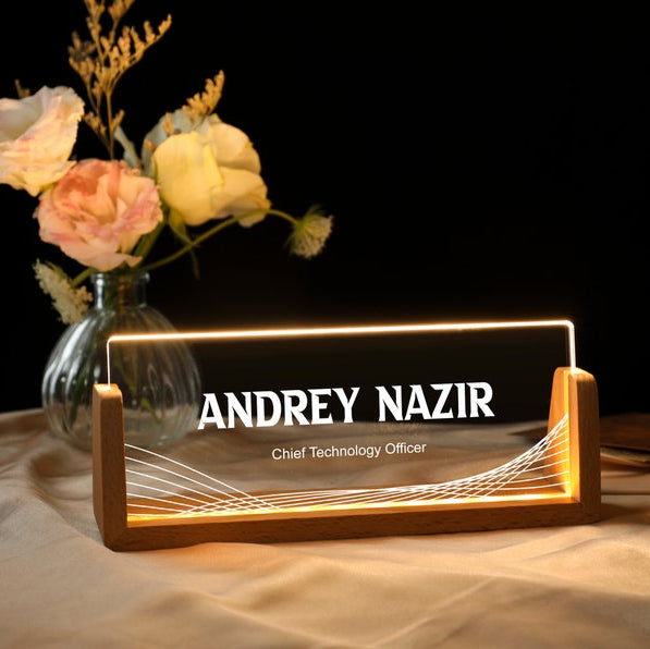 Personalized LED Acrylic Name Office Table Lamp | USB Powered Plugin | NL62