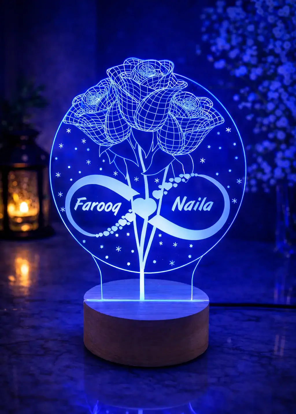 Customized Couple Name 3D Illusion Lamp | Personalized LED Night Light Gift Gifts Creator