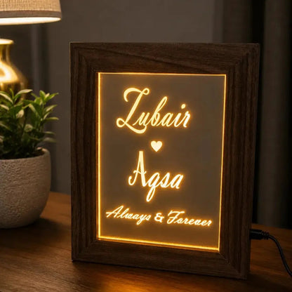 3d customized Name Lamp Frame for Table and wall | Always & Forever Edition | NL10 Gifts Creator