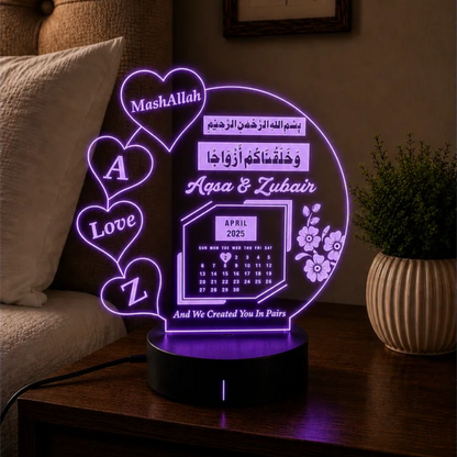 Customize Name Couple 3d illusion Table Lamp | NL21