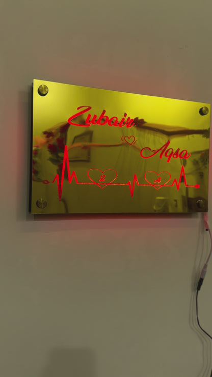 Customized Name RGB Golden Acrylic Wall Light for Birthday & Wedding Room I RGB6