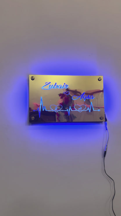 Customized Name RGB Golden Acrylic Wall Light for Birthday & Wedding Room I RGB6