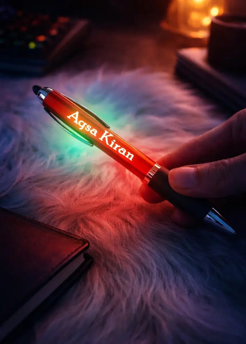 RGB Customized Name Pen – Personalized LED Glow Metal Pen | Premium Gift Gifts Creator