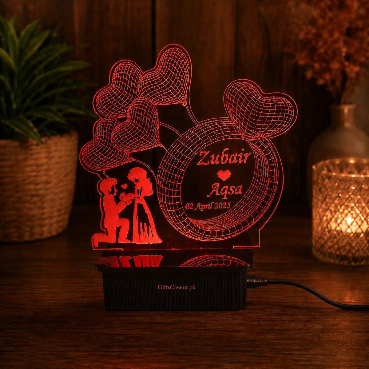 Couple 3D costumized illusion lamp | NL51 Gifts Creator