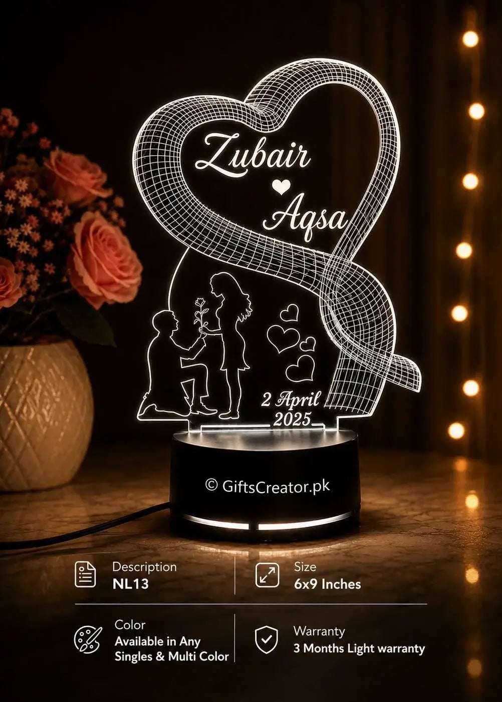 Customize Purpose Shape 3D Illusion Lamp NL15 Gifts Creator