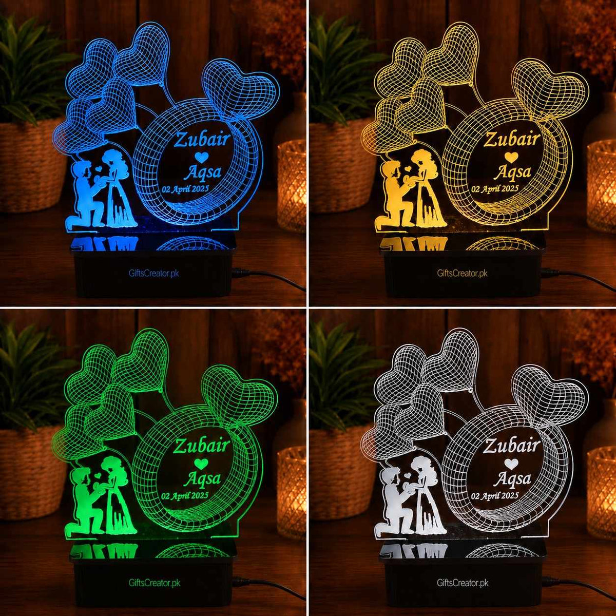Couple 3D costumized illusion lamp | NL51 Gifts Creator