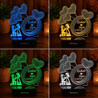 Couple 3D costumized illusion lamp | NL51 Gifts Creator