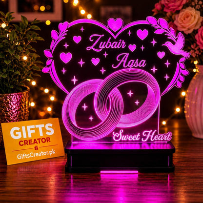 Customized 3d Illusion Couple Name Lamp | NL12 Gifts Creator