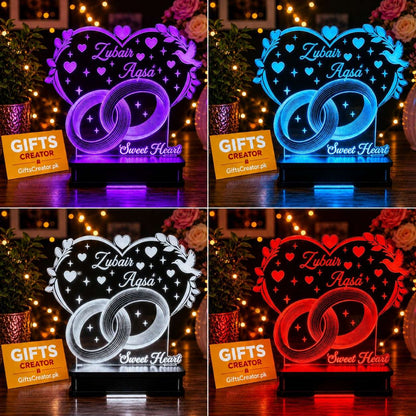 Customized 3d Illusion Couple Name Lamp | NL12 Gifts Creator