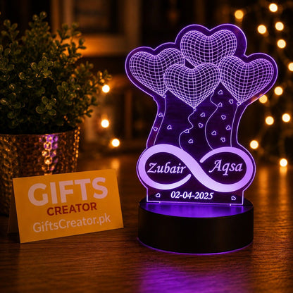 Customize 3d illusion Couple Name Table Lamp | NL23 Gifts Creator