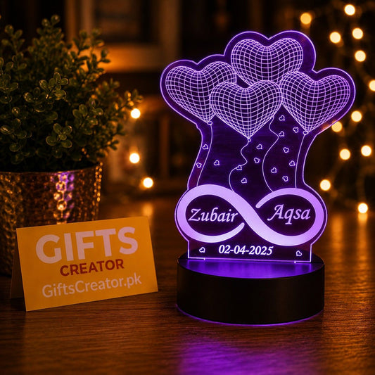Customize 3d illusion Couple Name Table Lamp | NL23 Gifts Creator