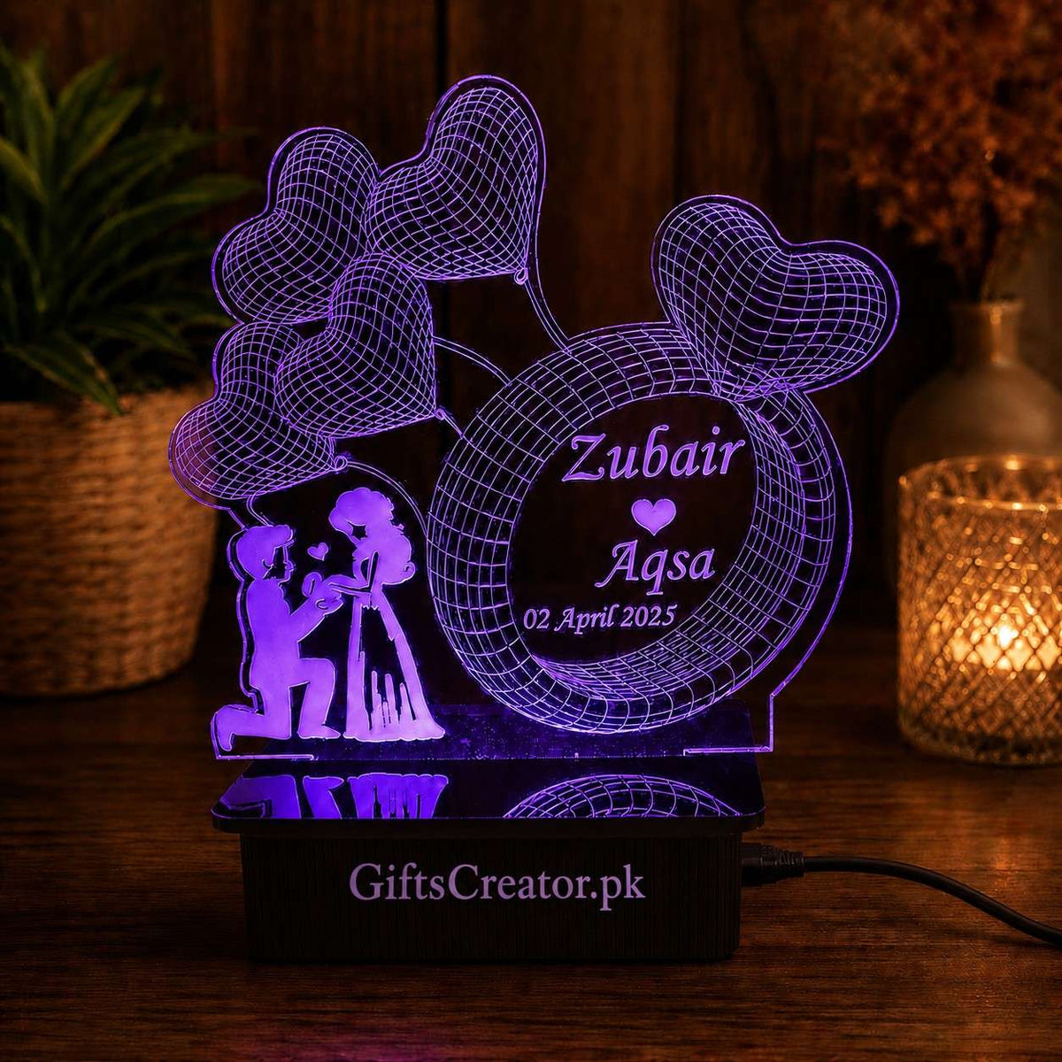 Couple 3D costumized illusion lamp | NL51 Gifts Creator