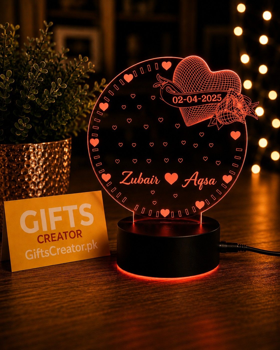 Couple 3D costumized illusion lamp | Nl59 Gifts Creator